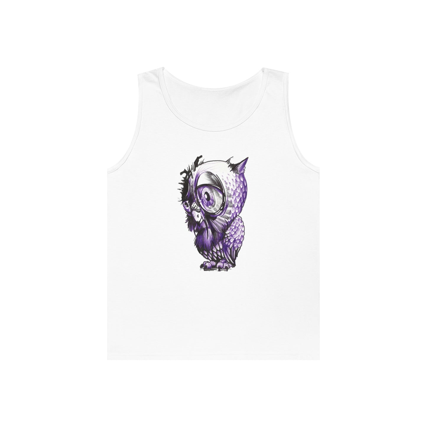 Liquid Ink Owl Unisex Heavy Cotton Tank Top Liquid Ink Owl