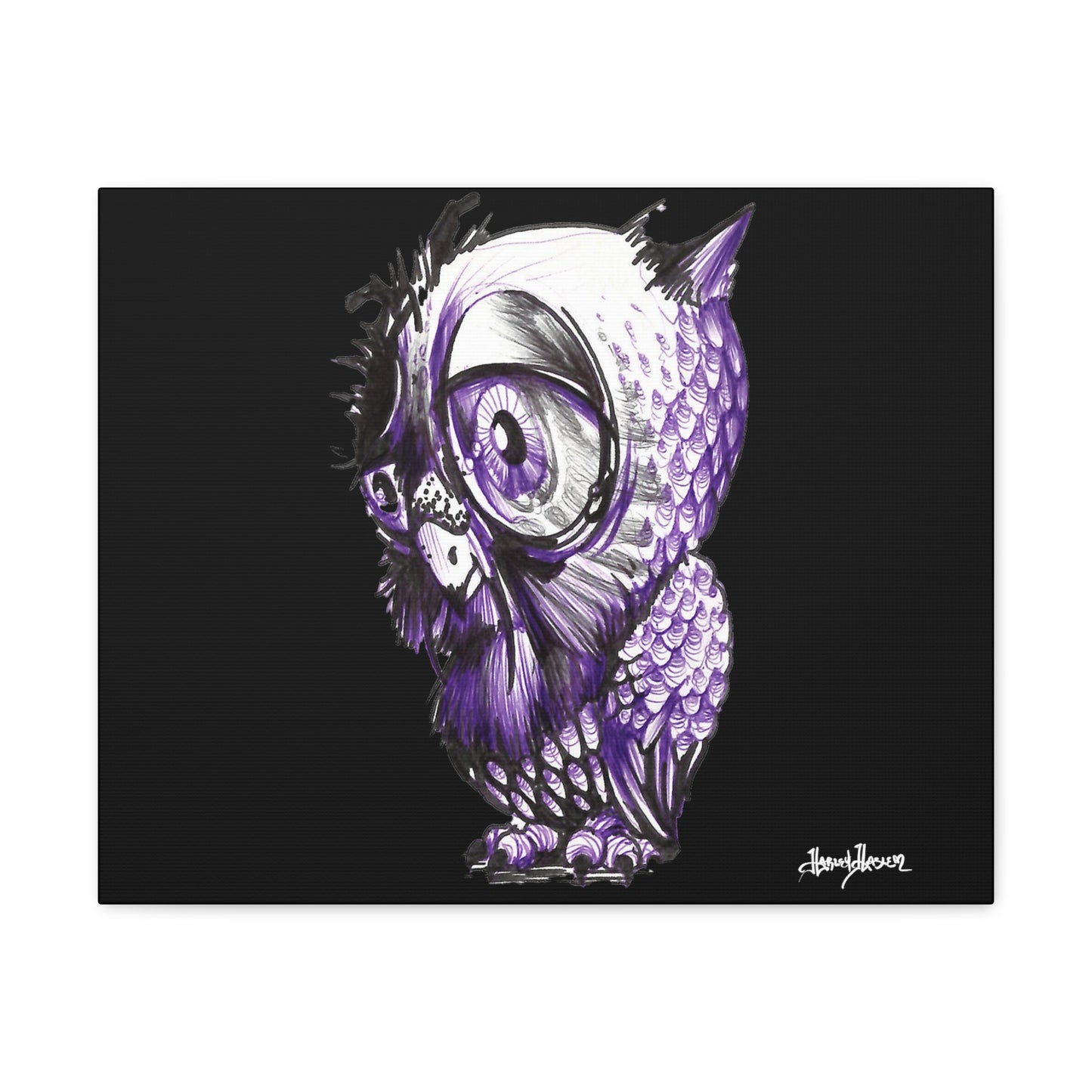 Liquid Ink Owl Canvas Gallery Wraps