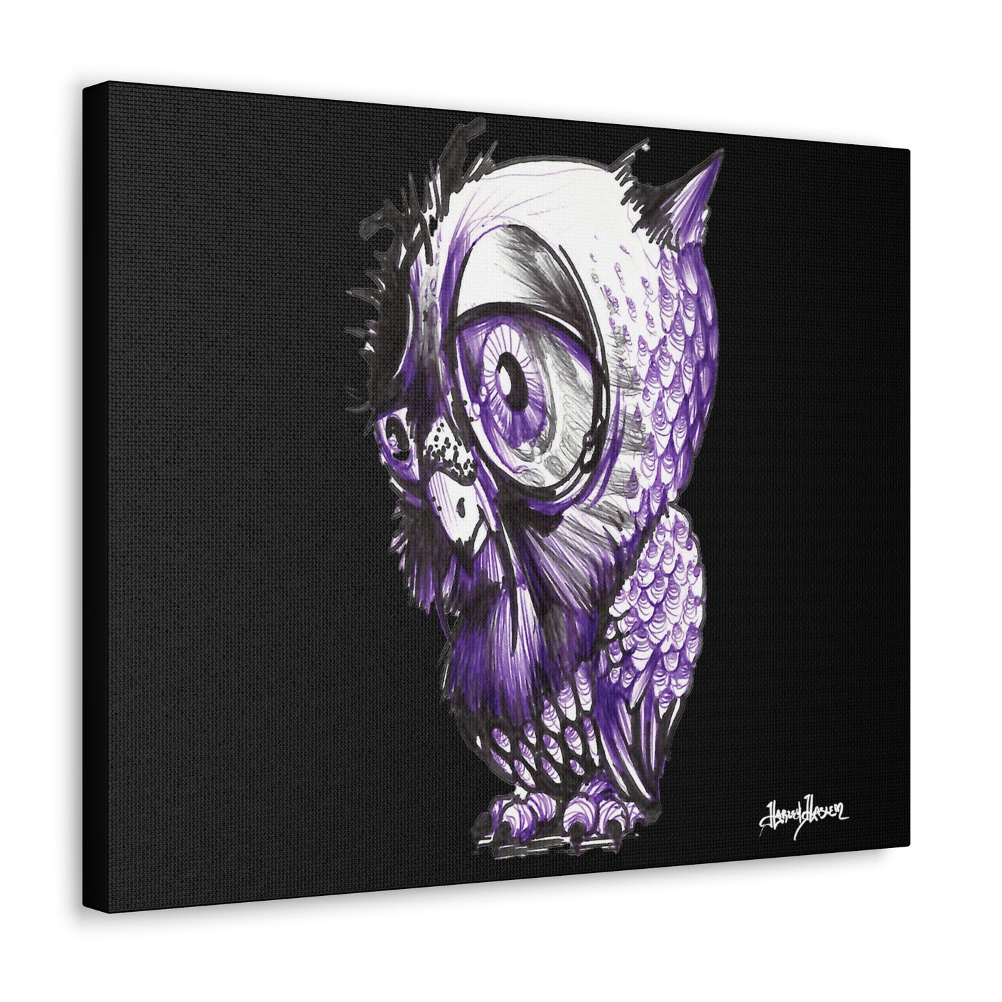 Liquid Ink Owl Canvas Gallery Wraps