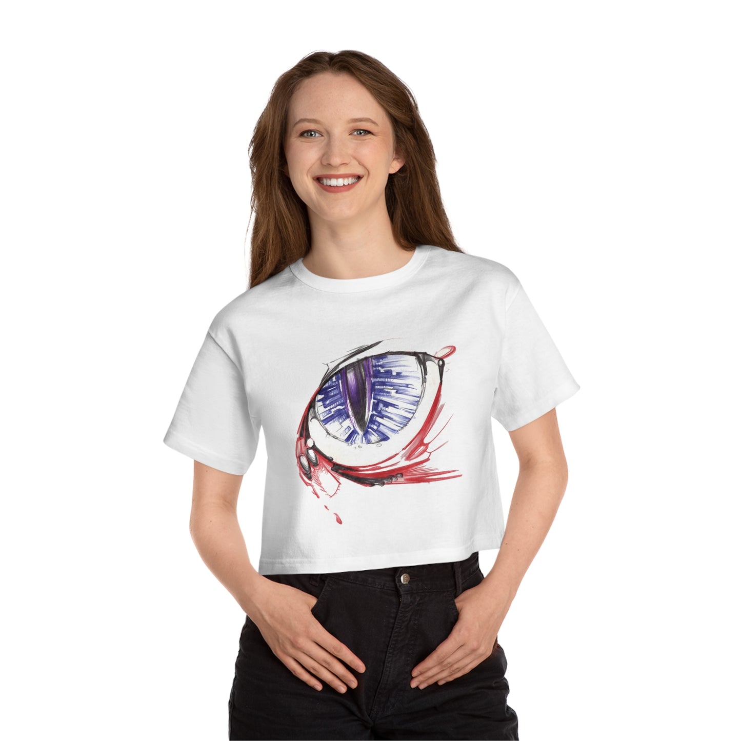 Liquid Ink Eye Champion Women's Heritage Cropped T-Shirt Liquid Ink Eye