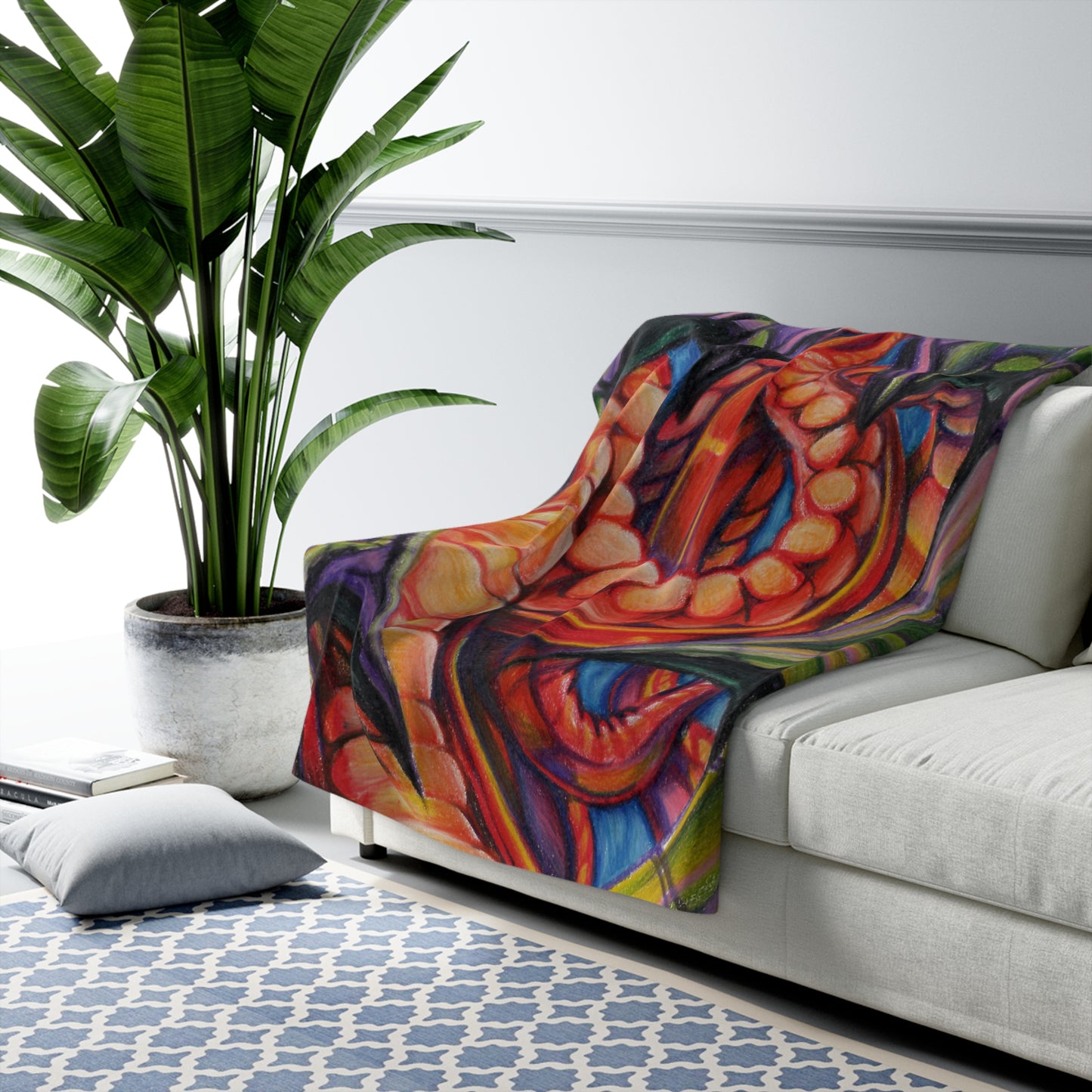 Liquid Tees Abstract Sherpa Fleece Blanket