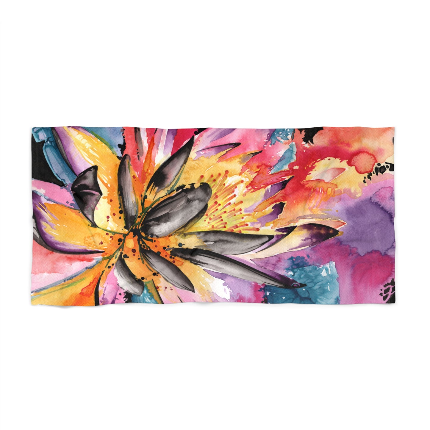 Liquid Flora Water Lily Beach Towel