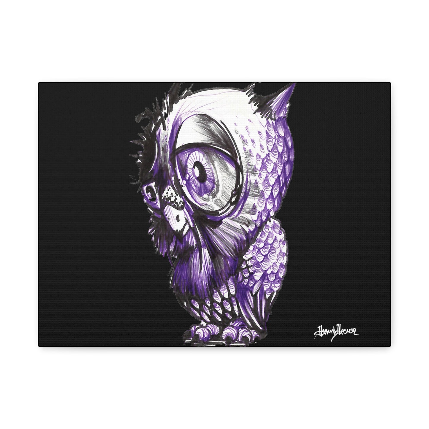 Liquid Ink Owl Canvas Gallery Wraps