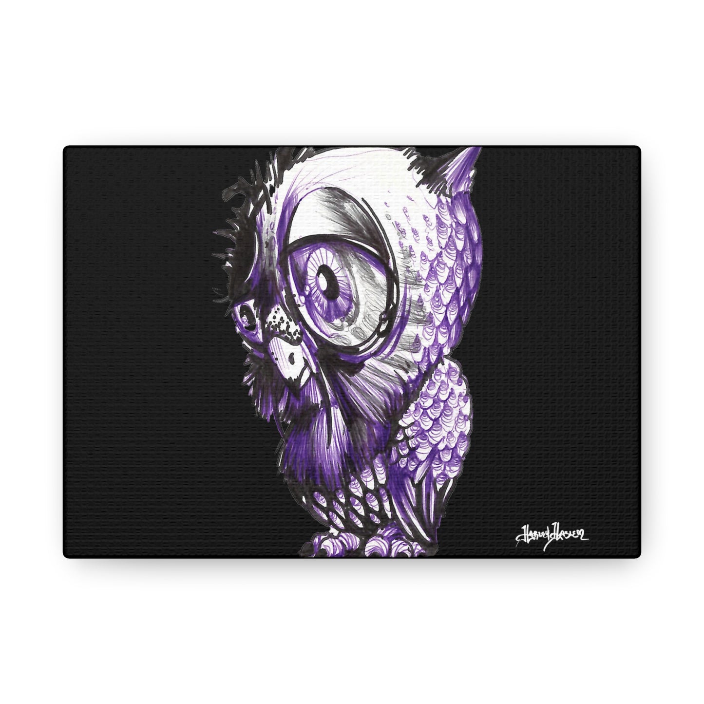 Liquid Ink Owl Canvas Gallery Wraps