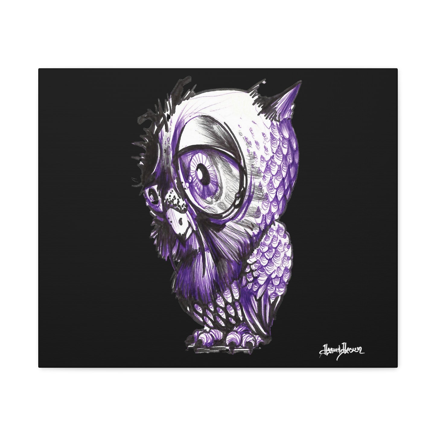 Liquid Ink Owl Canvas Gallery Wraps