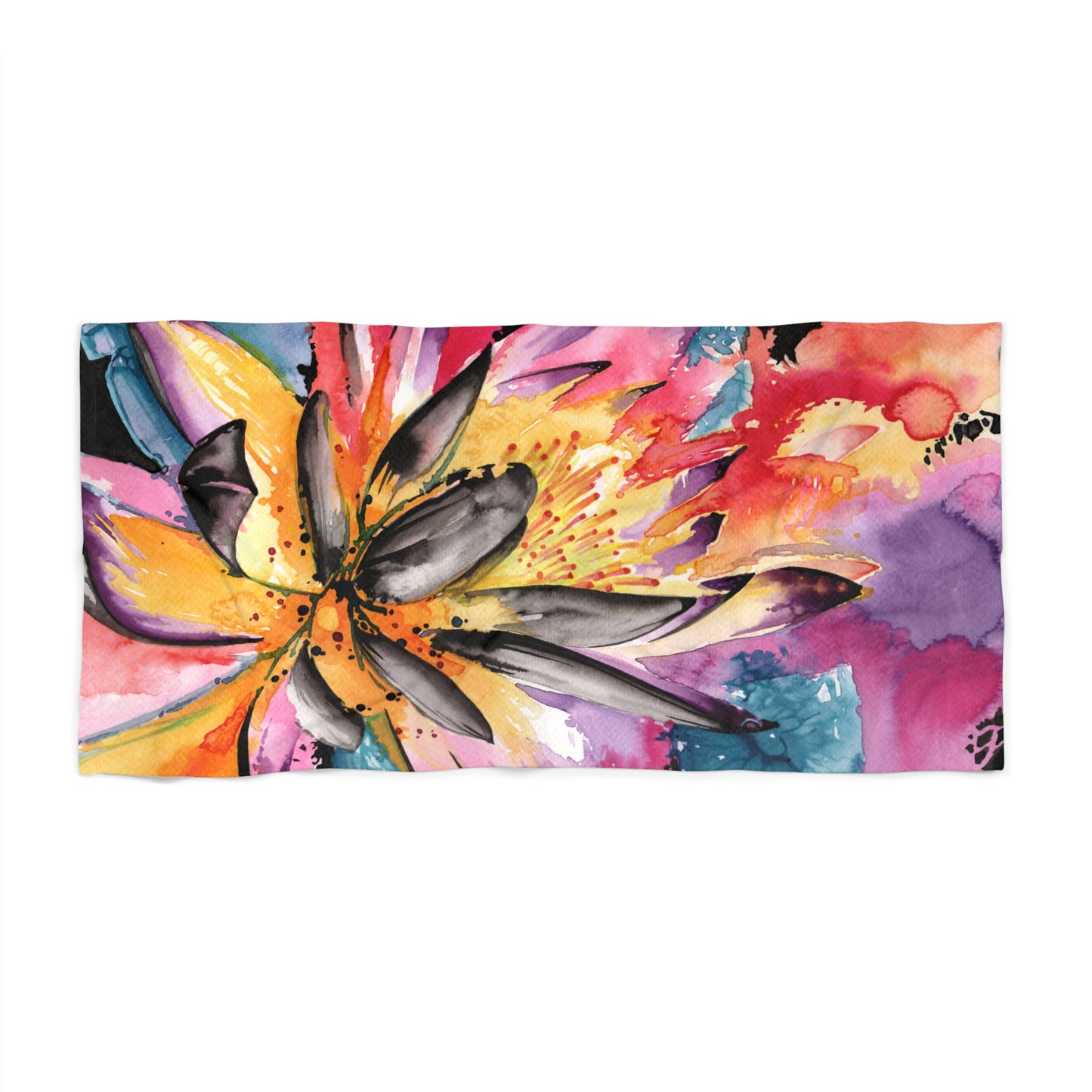 Liquid Flora Water Lily Beach Towel