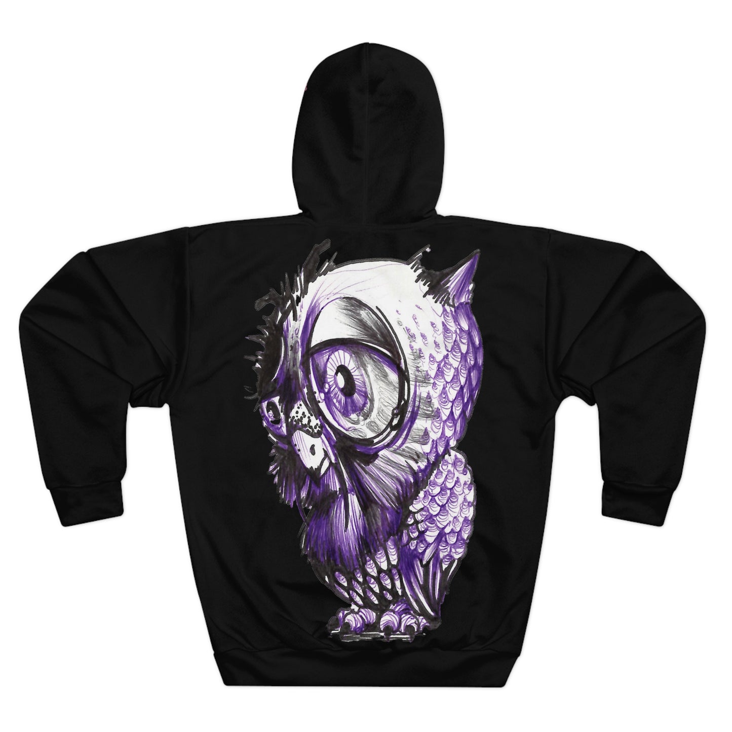 Liquid Ink Pen Art Owl Hoodie