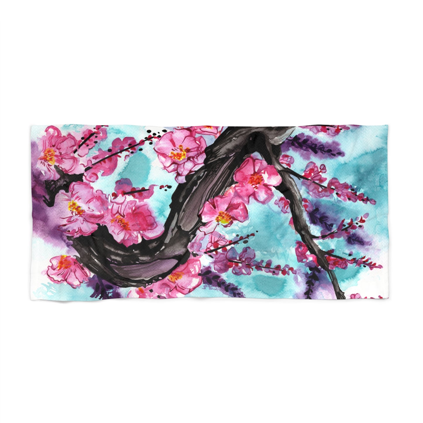 Liquid Flora Cherry Blossom Beach Towel