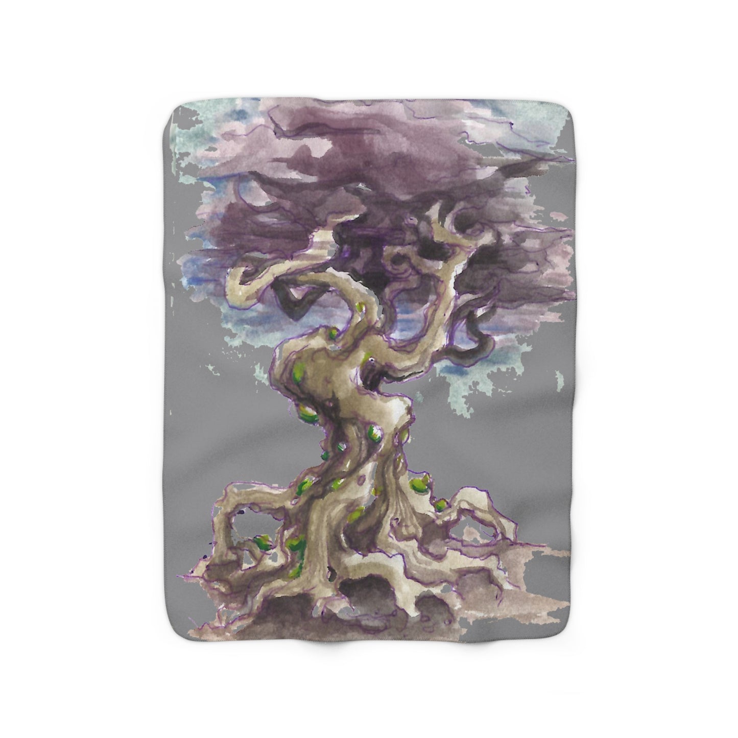 Liquid Trees Soft Purple Tree Sherpa Fleece Blanket