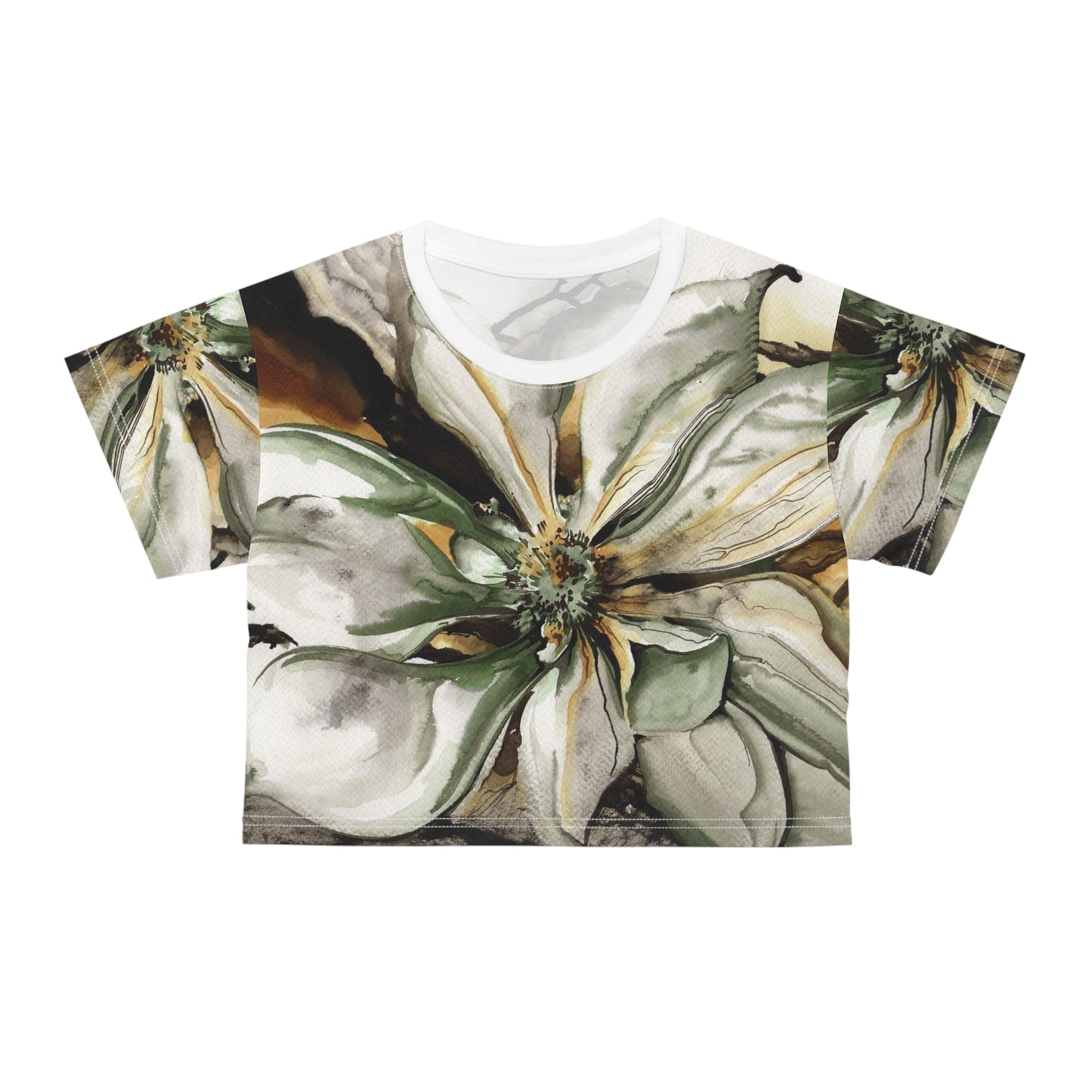 Liquid Flora Magnolia Crop Tee (AOP)