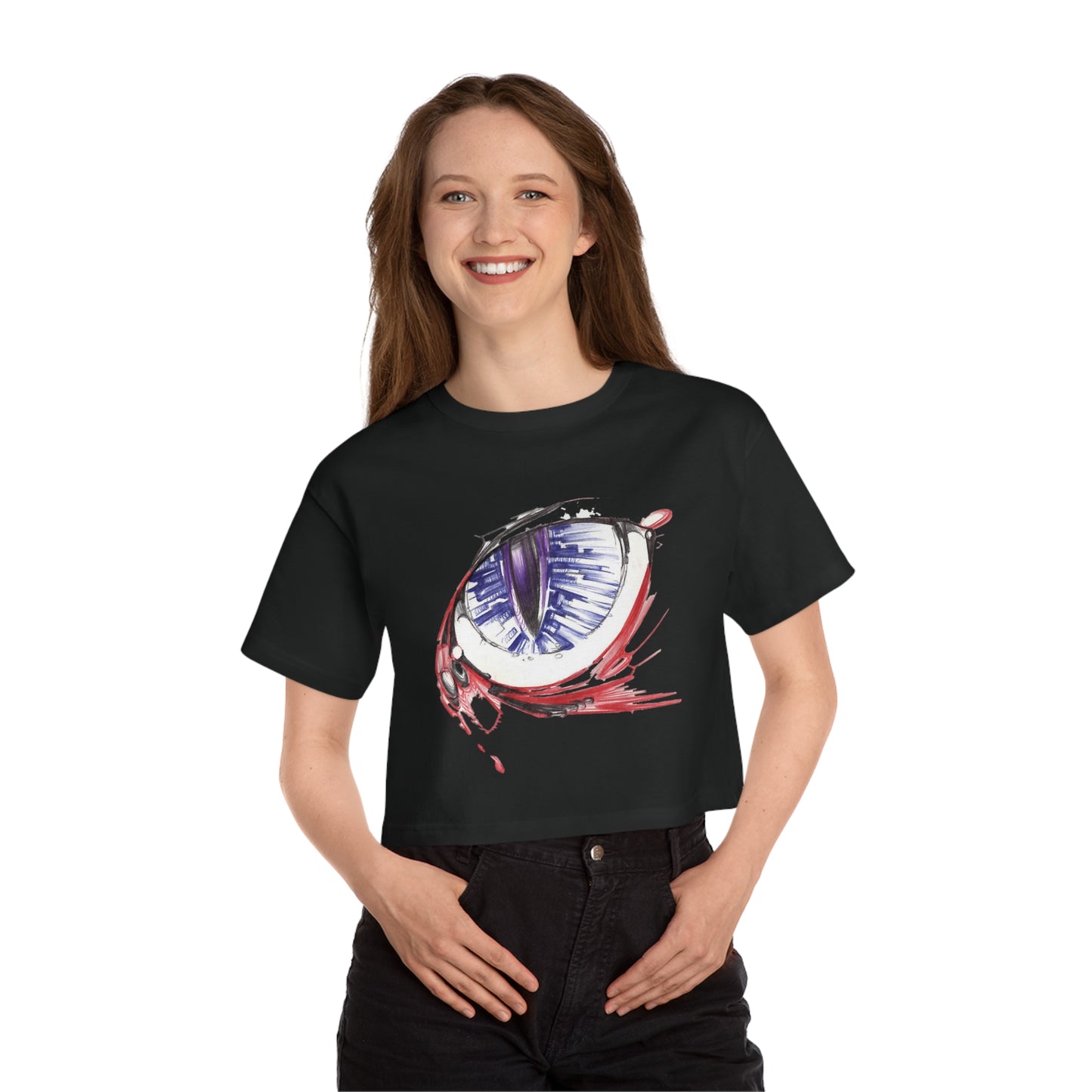 Liquid Ink Eye Champion Women's Heritage Cropped T-Shirt Liquid Ink Eye