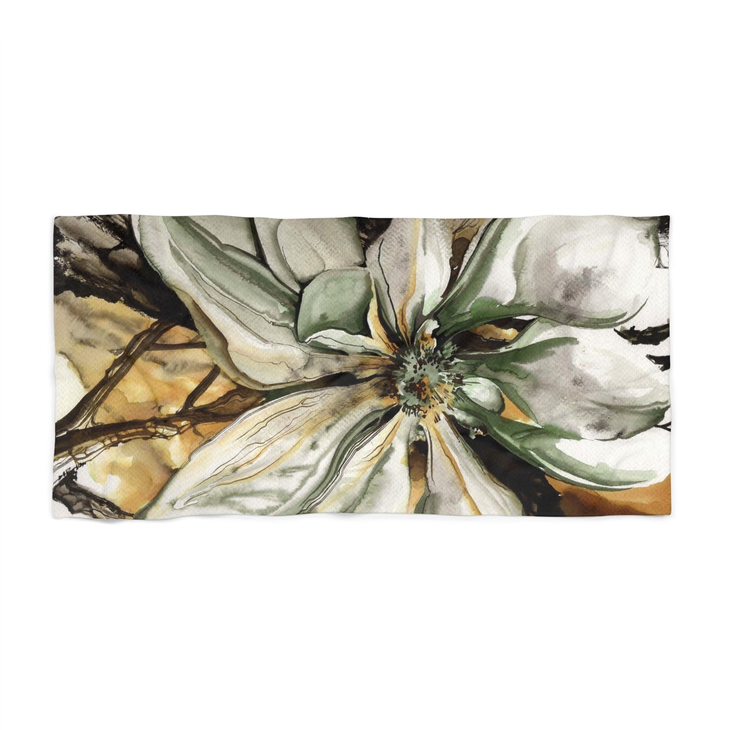 Liquid Flora Magnolia Beach Towel