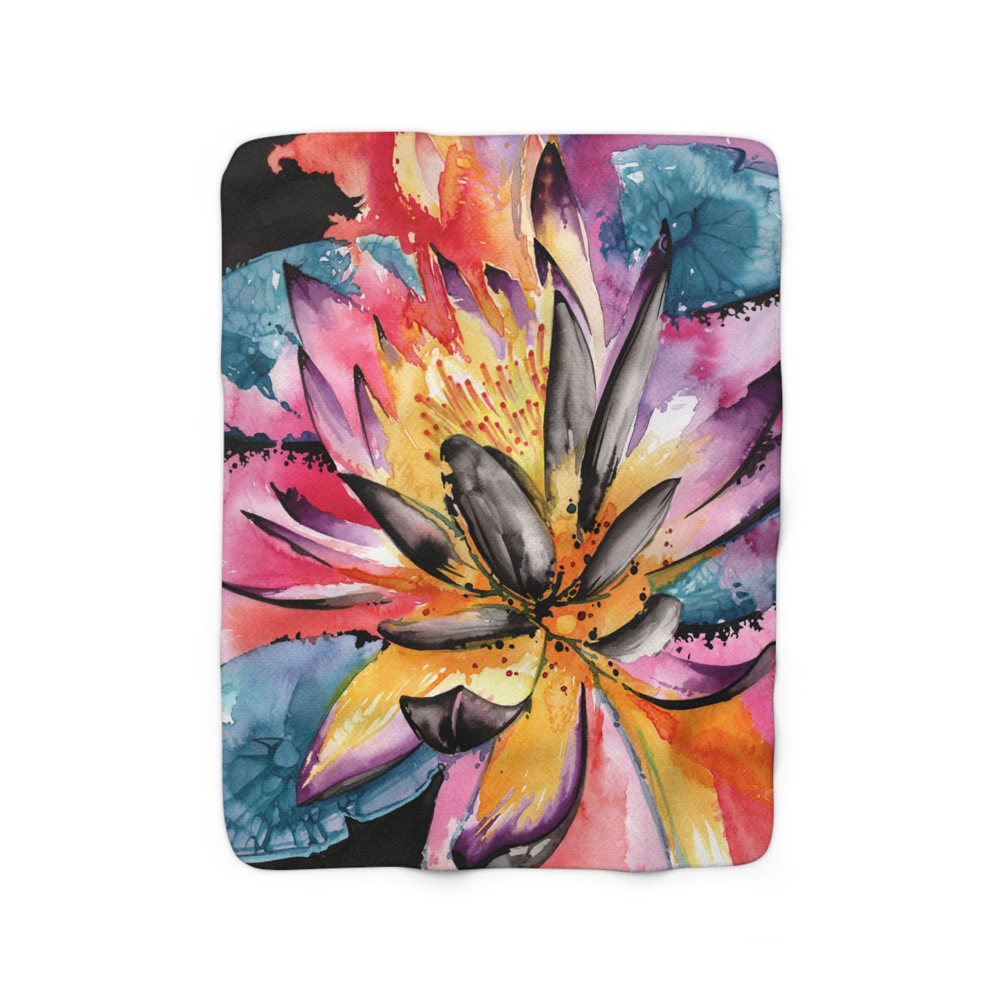 Liquid Flora Water Liliy Sherpa Fleece Blanket