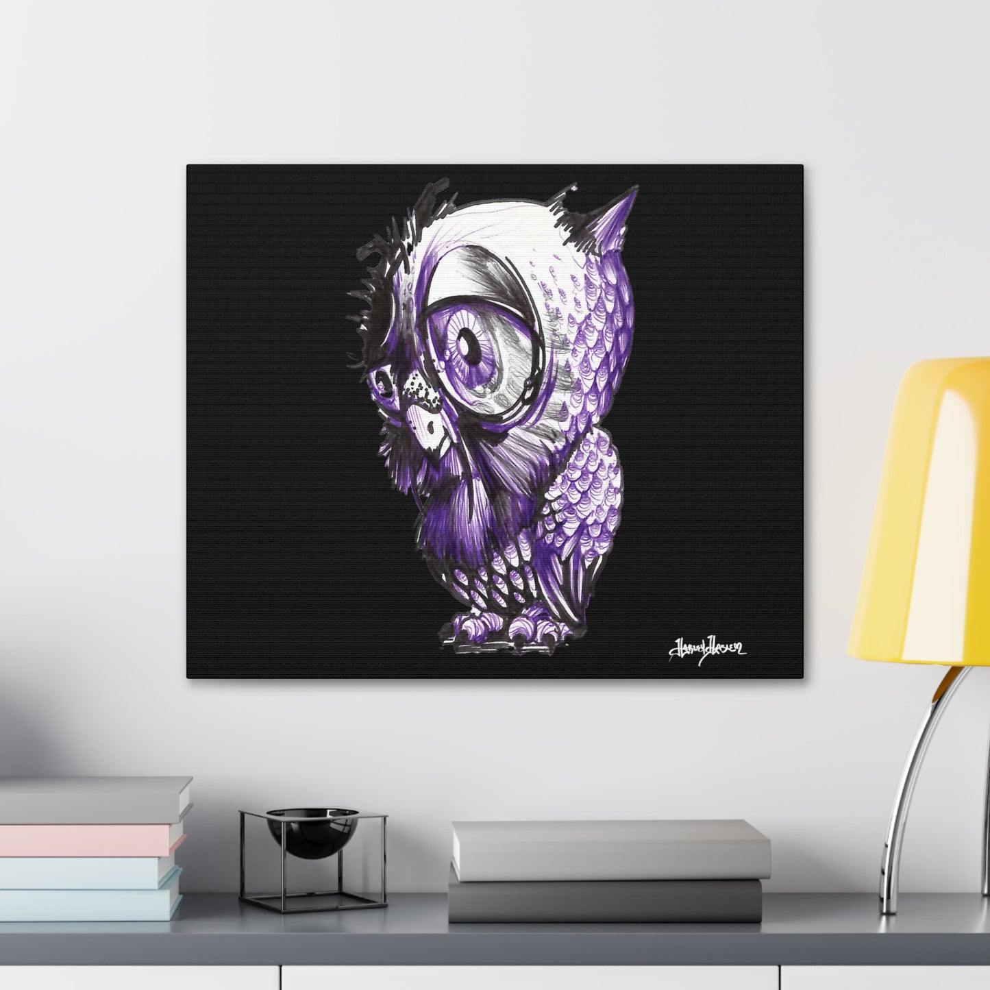 Liquid Ink Owl Canvas Gallery Wraps