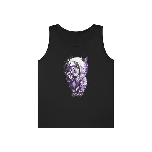 Liquid Ink Owl Unisex Heavy Cotton Tank Top Liquid Ink Owl