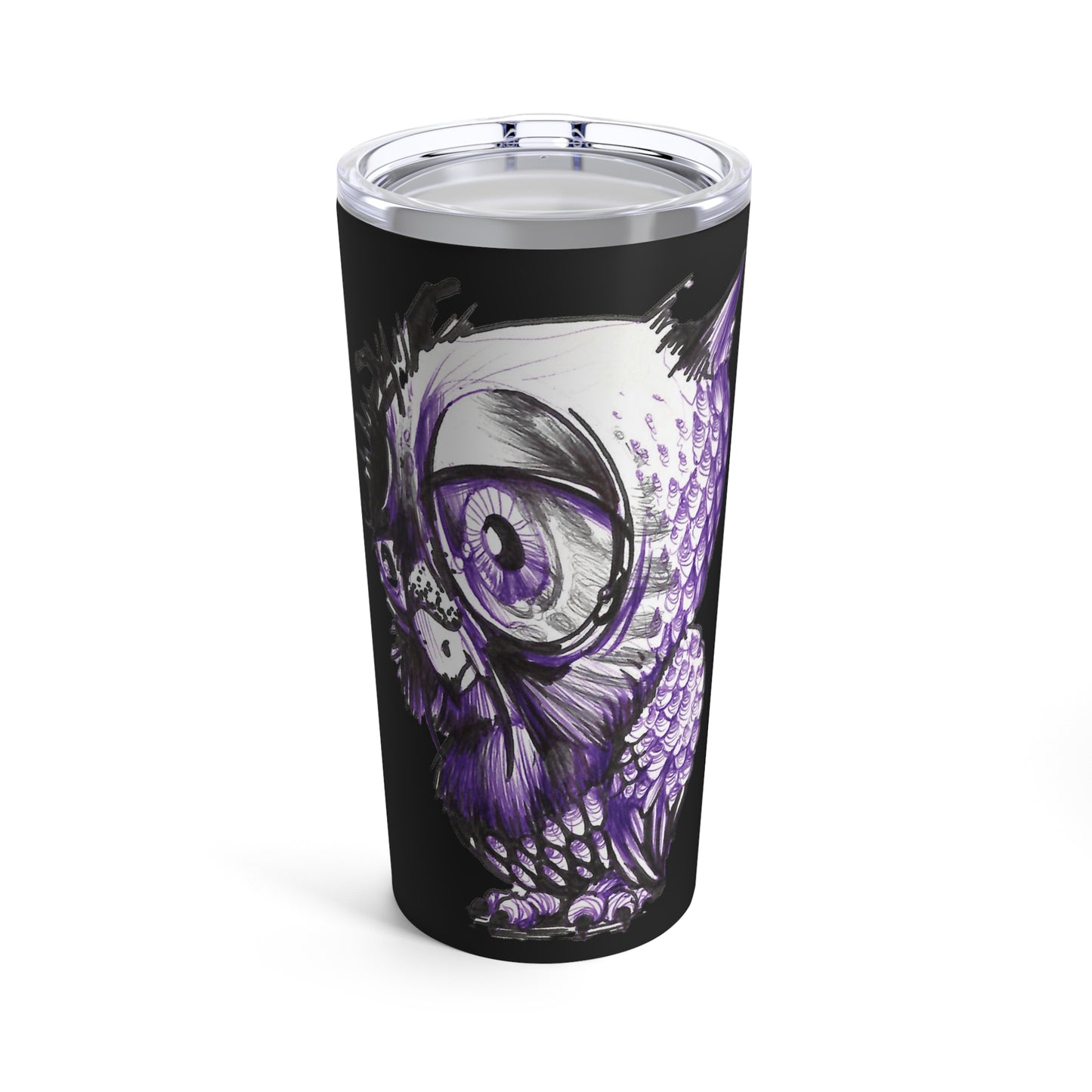 Liquid Ink Pen Art Owl 20oz Tumbler