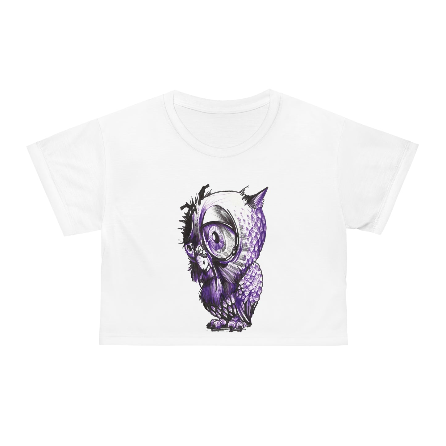 Liquid Ink Owl Crop Tee (AOP)