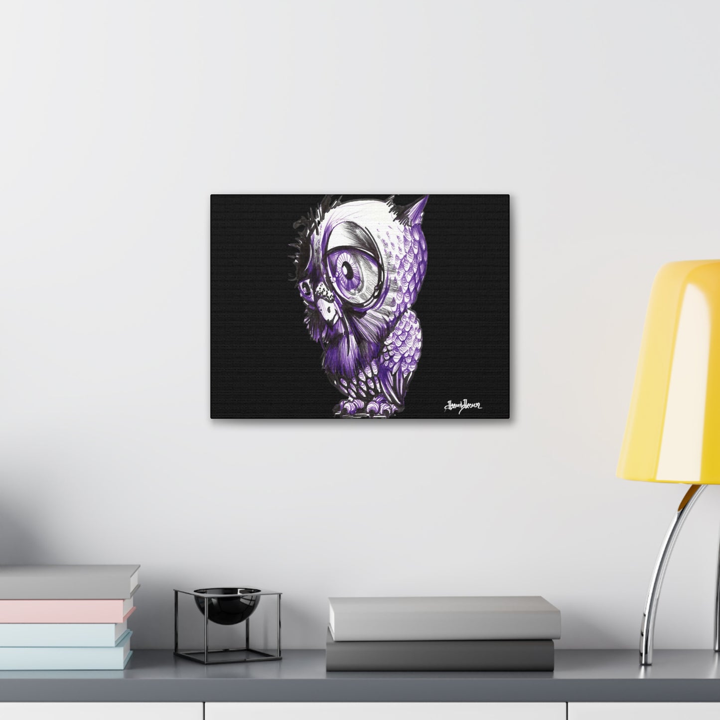 Liquid Ink Owl Canvas Gallery Wraps