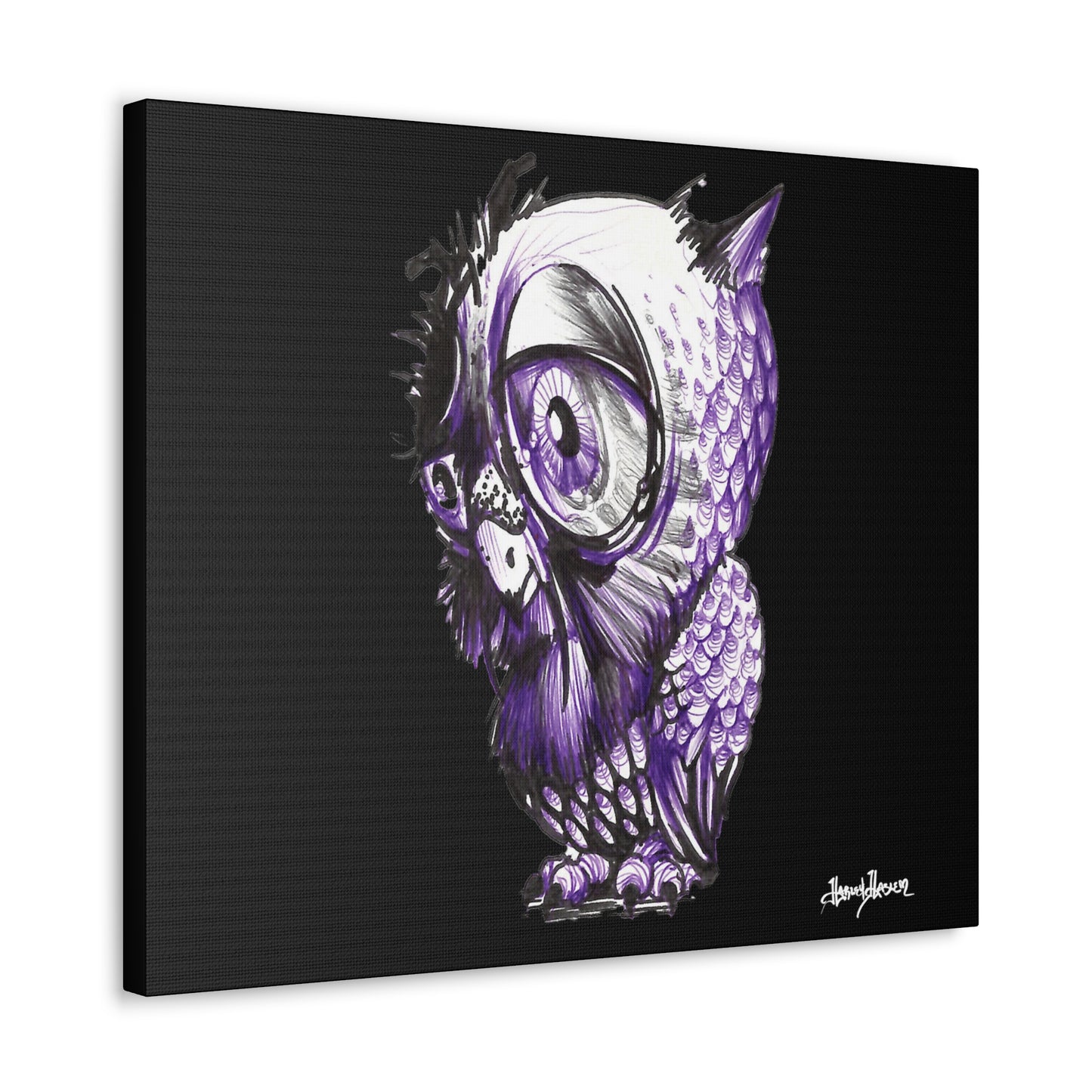 Liquid Ink Owl Canvas Gallery Wraps