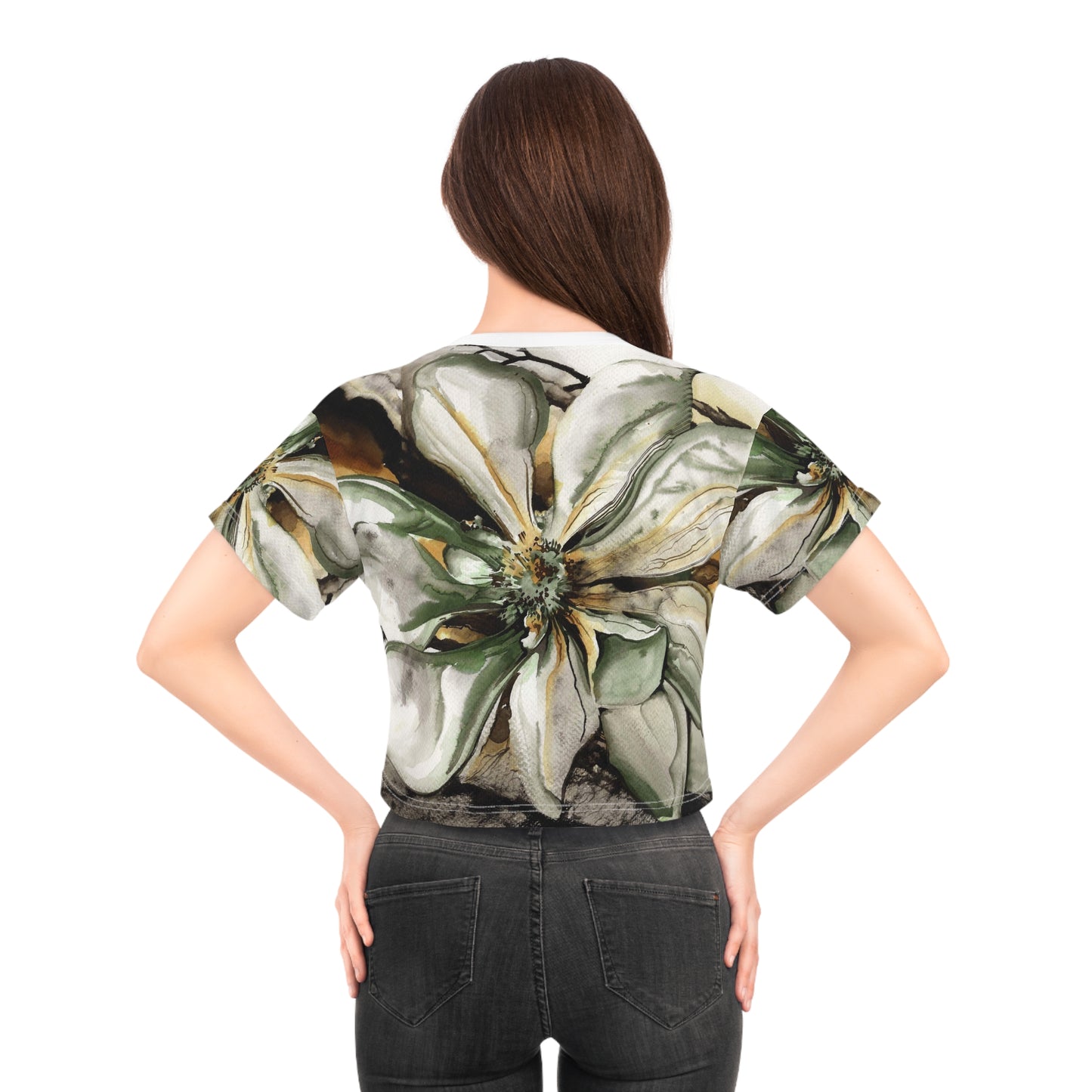 Liquid Flora Magnolia Crop Tee (AOP)