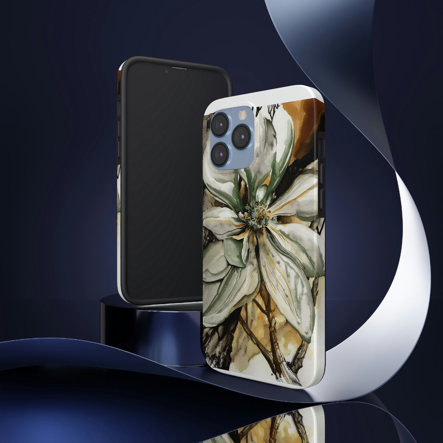 Liquid Flora Magnolia Tough iPhone Case