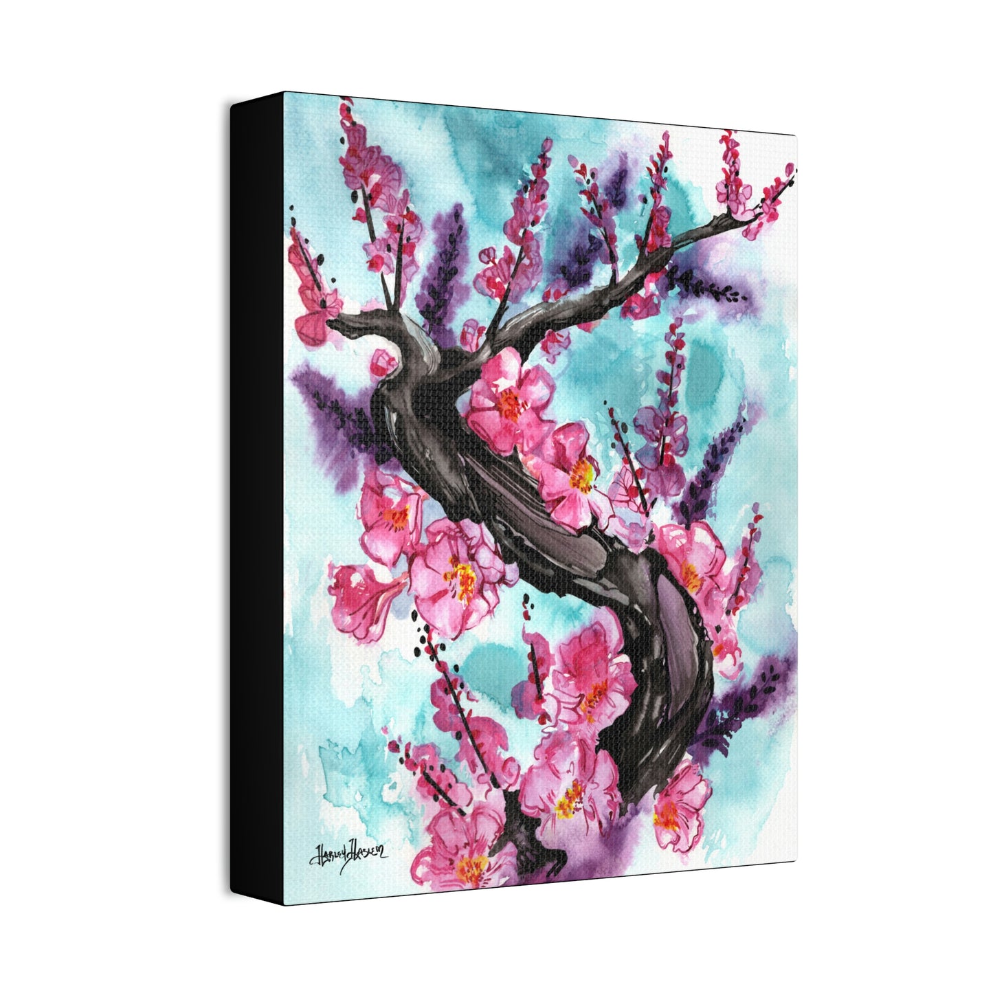 Liquid Flora Cherry Blossom Print on Canvas