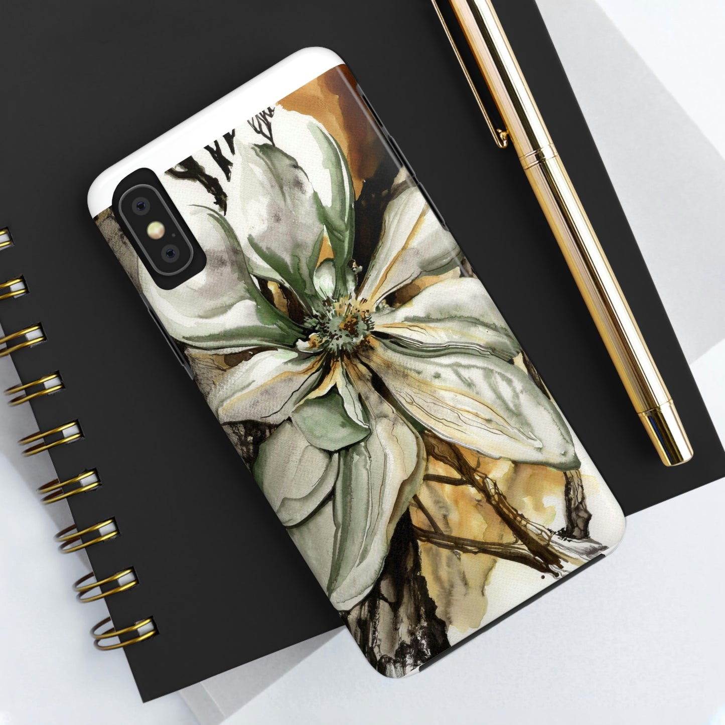 Liquid Flora Magnolia Tough iPhone Case