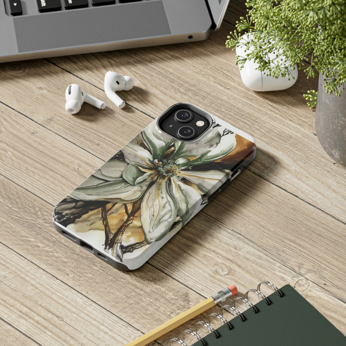 Liquid Flora Magnolia Tough iPhone Case