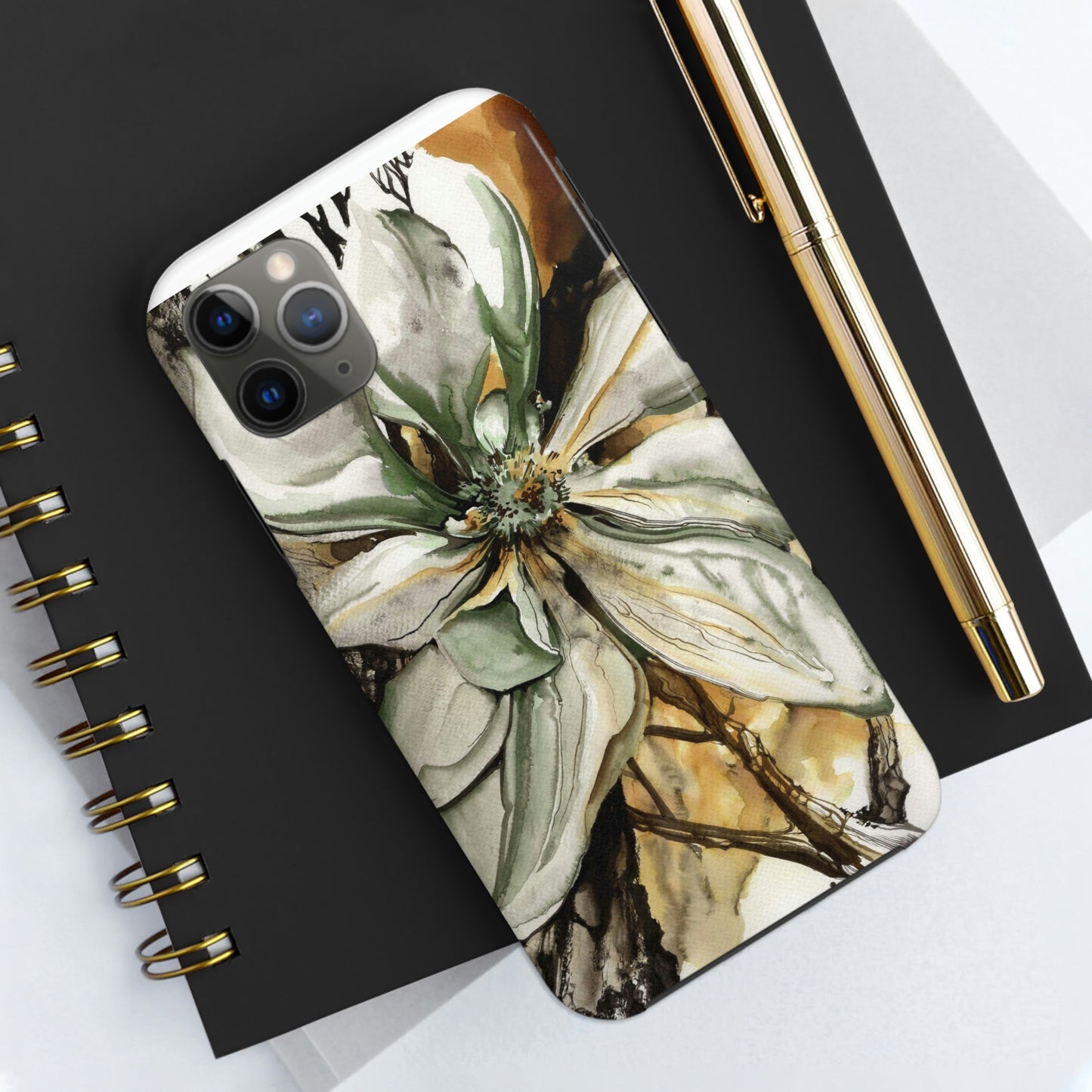 Liquid Flora Magnolia Tough iPhone Case