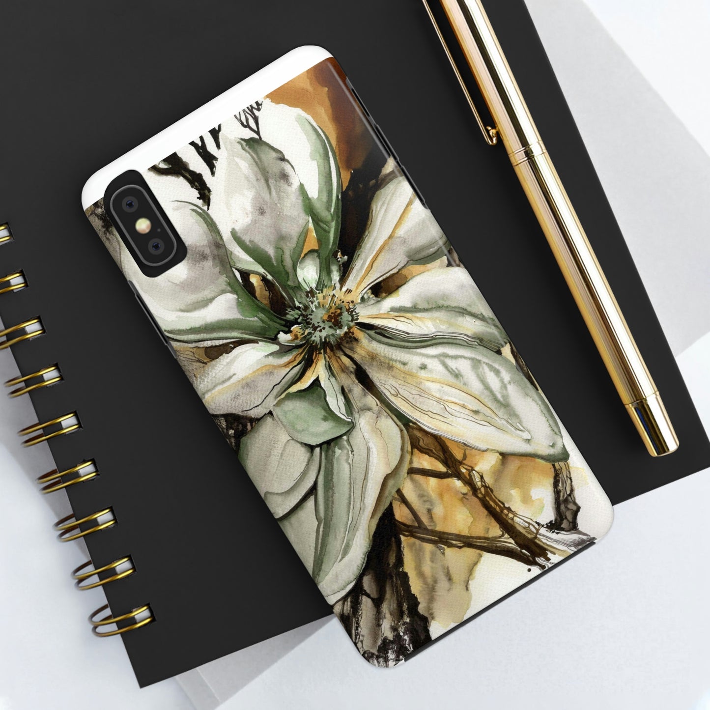 Liquid Flora Magnolia Tough iPhone Case