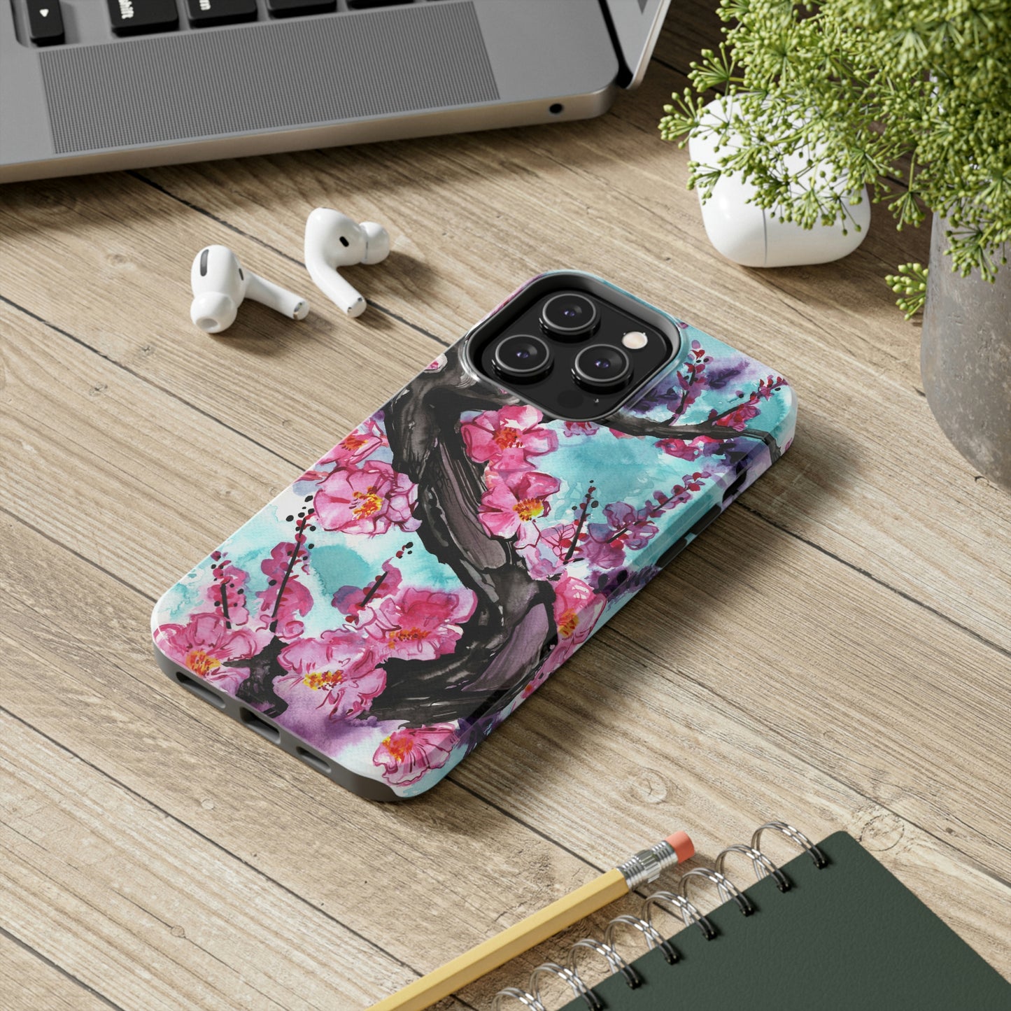 Liquid Flora Cherry Blossom iPhone Tough Case