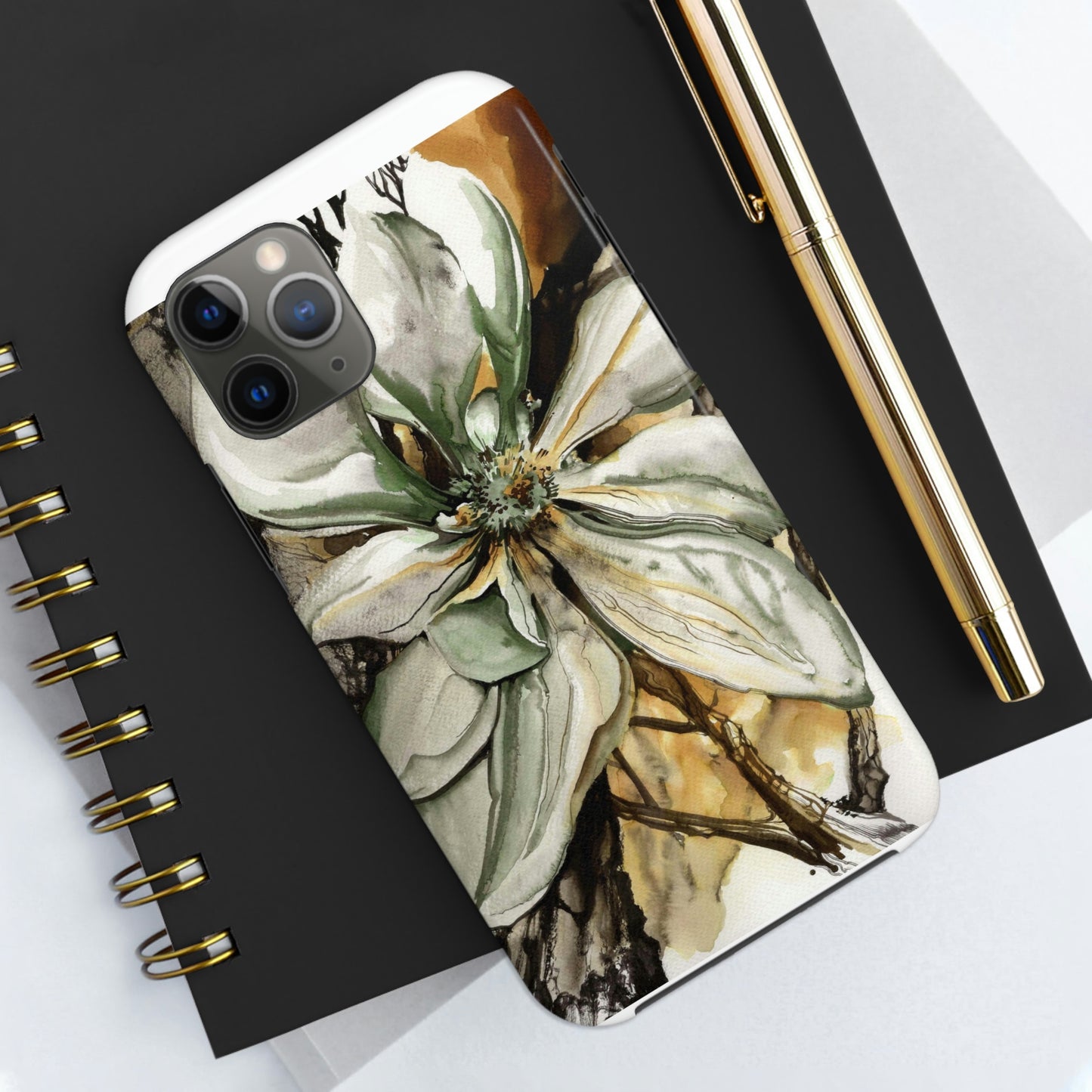 Liquid Flora Magnolia Tough iPhone Case