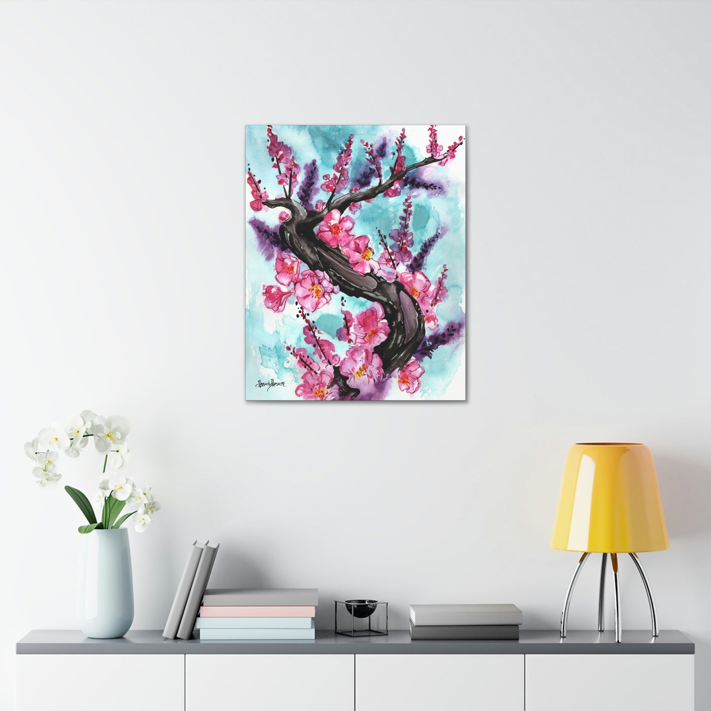 Liquid Flora Cherry Blossom Print on Canvas