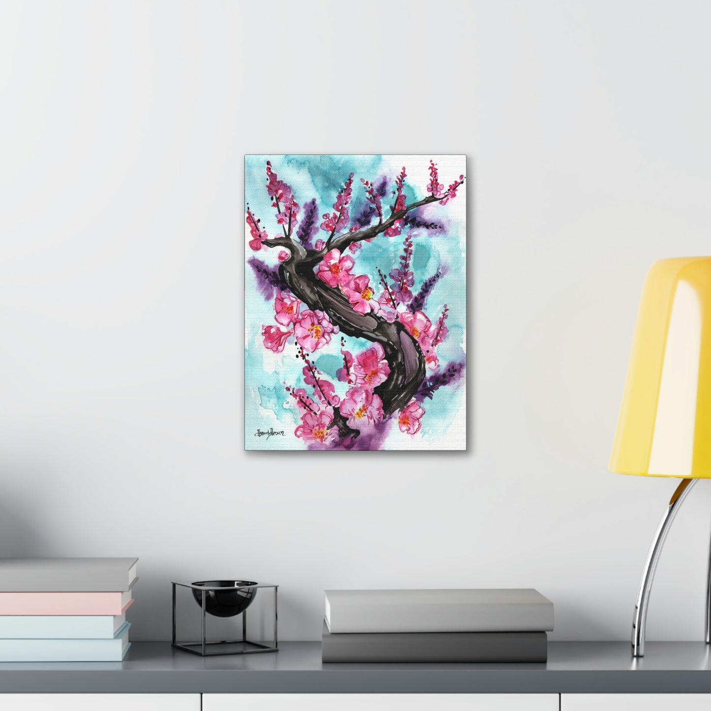 Liquid Flora Cherry Blossom Print on Canvas