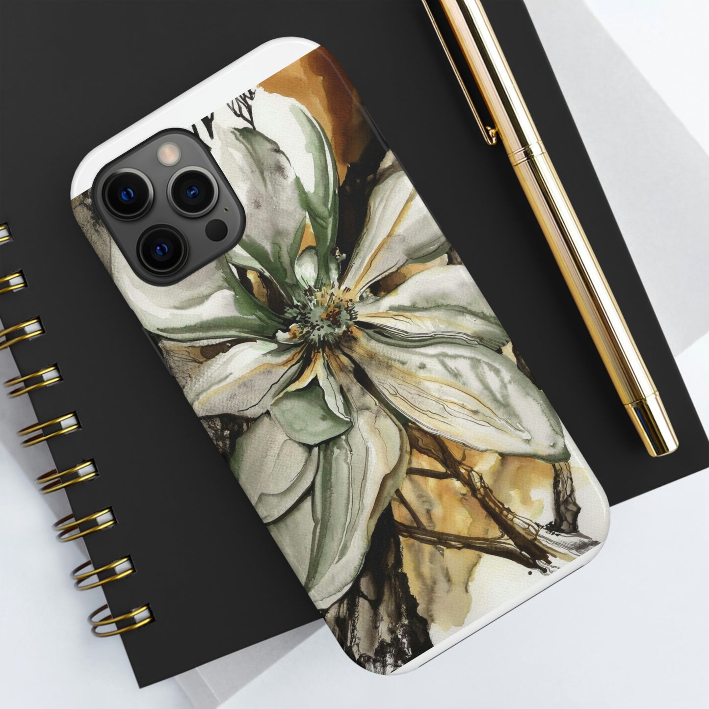 Liquid Flora Magnolia Tough iPhone Case