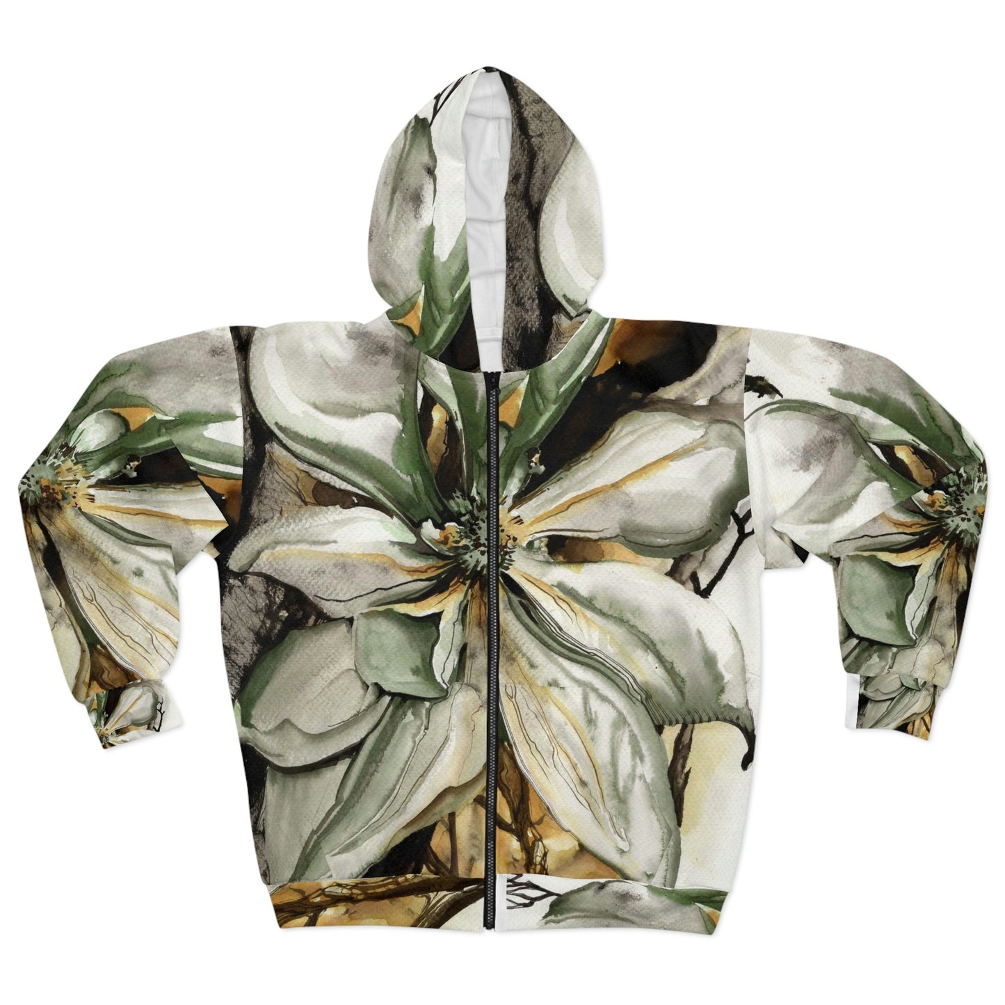 Liquid Flora Magnolia Zip Up Hoodie