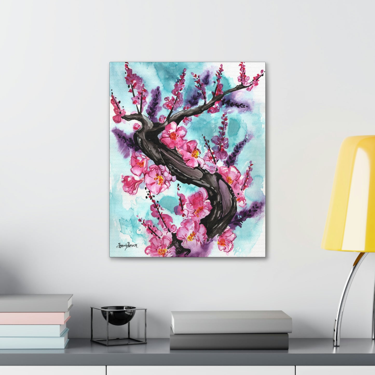 Liquid Flora Cherry Blossom Print on Canvas