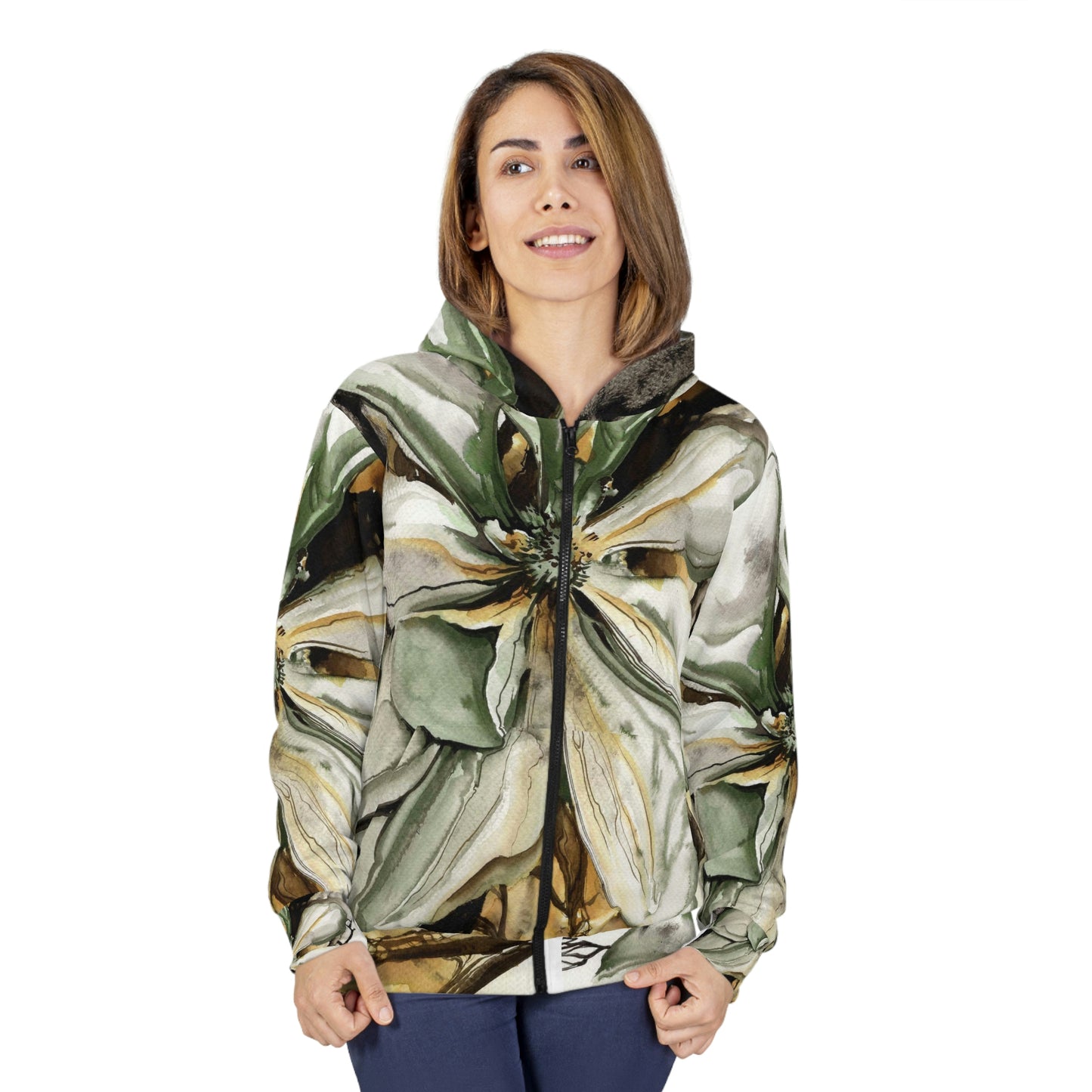 Liquid Flora Magnolia Zip Up Hoodie